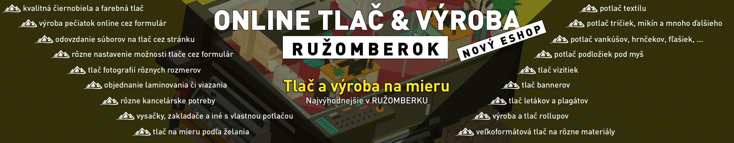 Online tlač dokumentov, tlač reklamných premetov, reklamná tlač, eshop Ružomberok, DTF Transféry Ružomberok reklamná agentúra